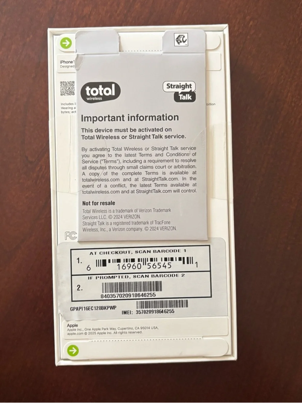 Apple iPhone 16e 5G 128GB Black - Prepaid Smartphone Straight Talk New Sealed